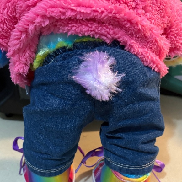 Build a bear Rainbow Plush Bear with Pink Heart Hoodie - Picture 7 of 7